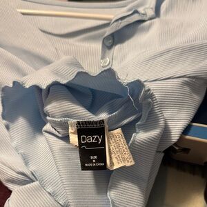 Dazy Light Blue Casual Button Down Shirt for Men